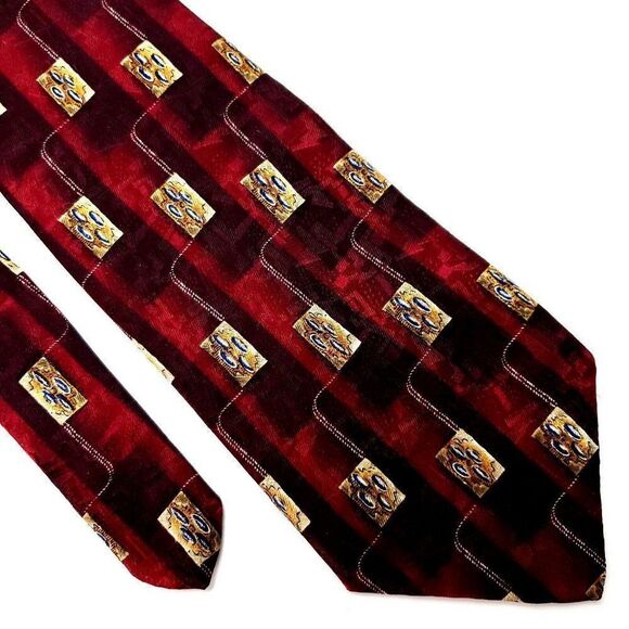 Robert Talbott‎ Studio Silk Tie Print Red USA Hand Sewn - Picture 1 of 7